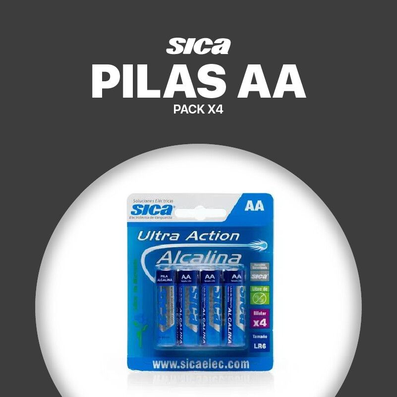Pilas AA Alcalinas Blister x4 Sica